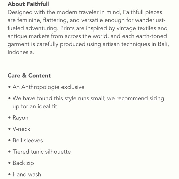 Anthropologie Faithfull Freda Tunic Dress - Picture 4 of 4